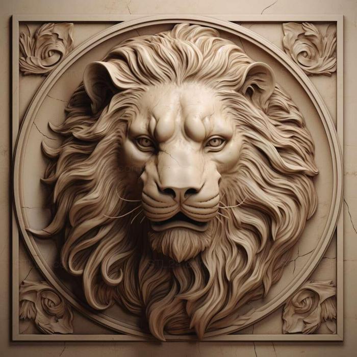 Nature and animals (lion 2, NATURE_6918) 3D models for cnc